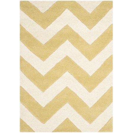 Safavieh Chatham Hand Tufted Rectangle Rug- Light Gold - Ivory- 2 x 3 ft. CHT715L-2